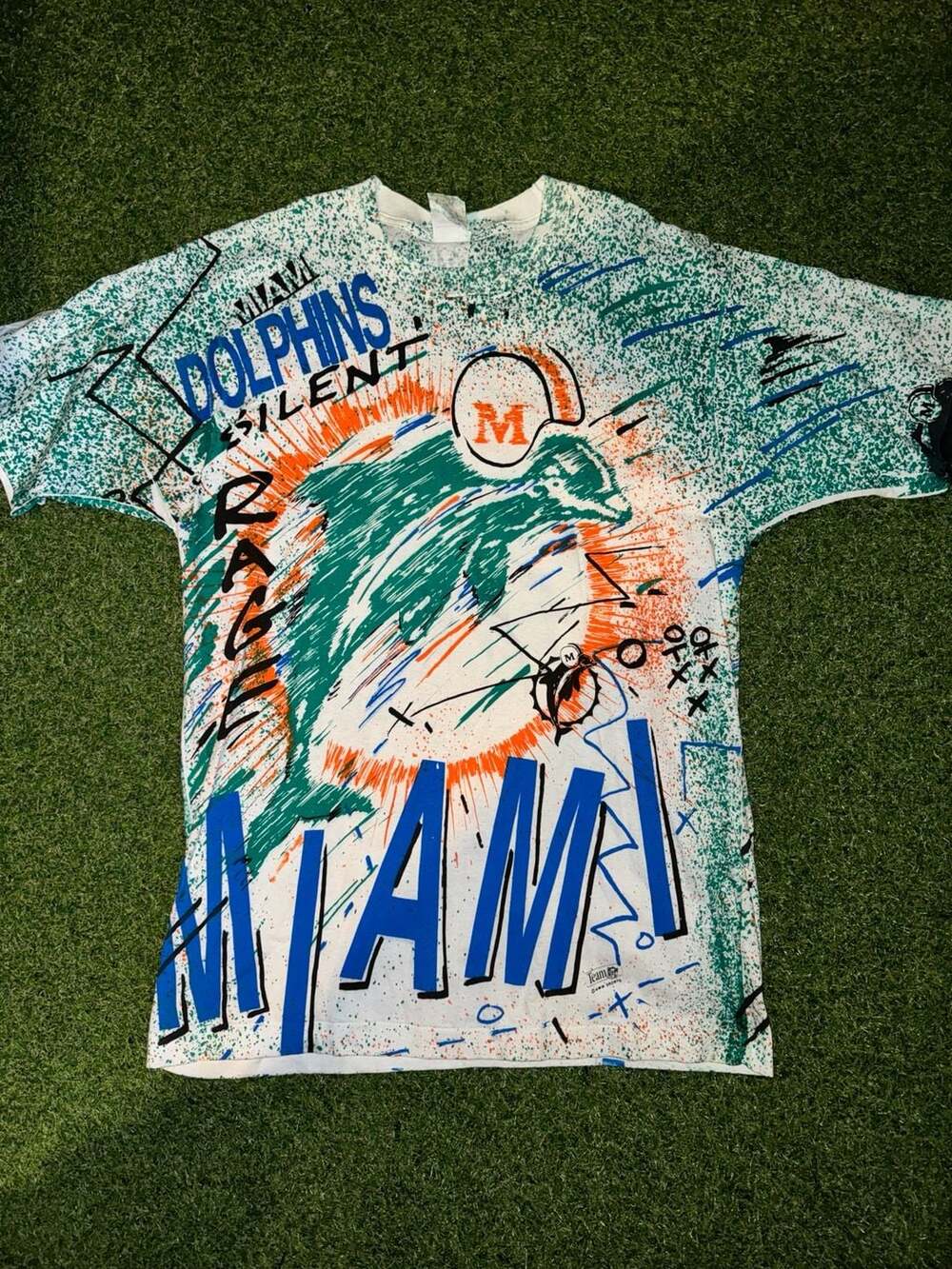 Vintage Miami Dolphins All Over Graffiti T-Shirt